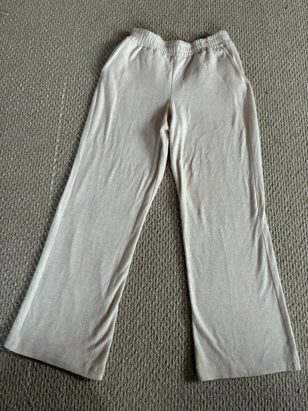 Faherty S Fleece Wide Leg Sweatpant Ice Grey Heather High Waist Athleisure Comfy
